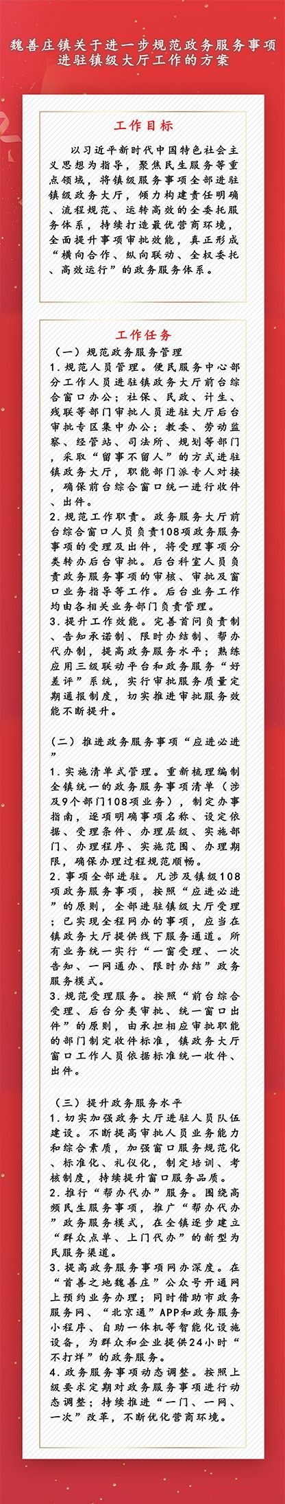 一图读懂：魏善庄镇关于进一步规范澳门博彩官网事项进驻镇级大厅工作的方案_副本